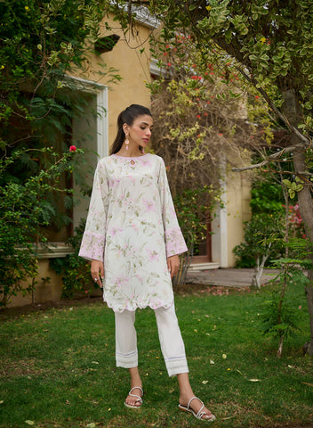DC-0537 OFF-WHITE EMBROIDERED KURTA