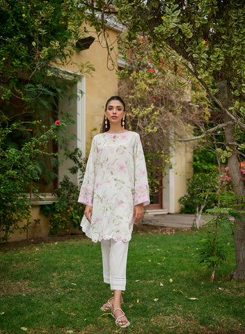 DC-0537 OFF-WHITE EMBROIDERED KURTA