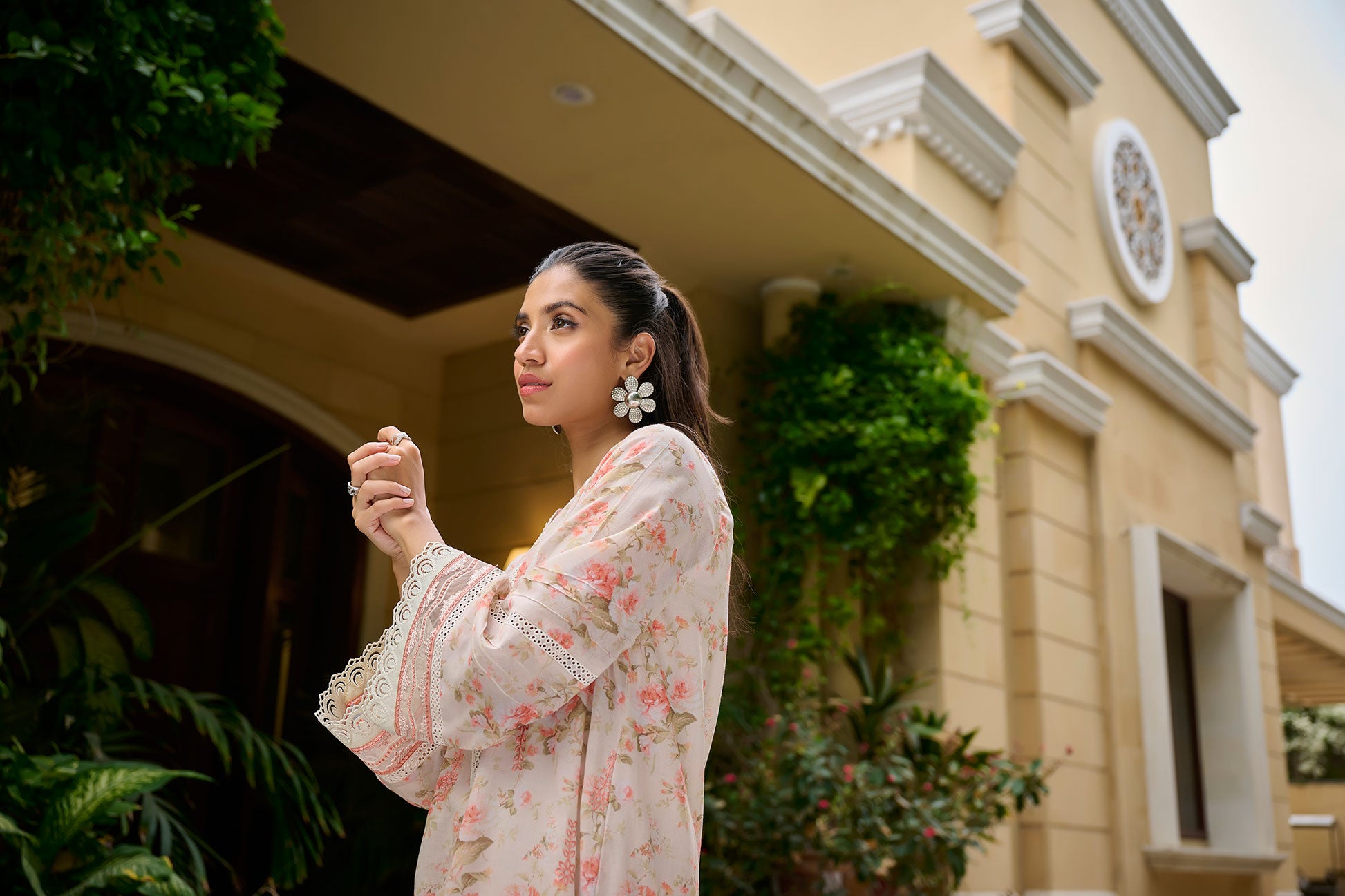 DC-0538 PEACH EMBROIDERED KURTA
