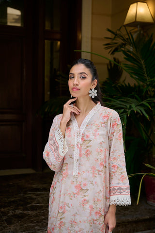 DC-0538 PEACH EMBROIDERED KURTA