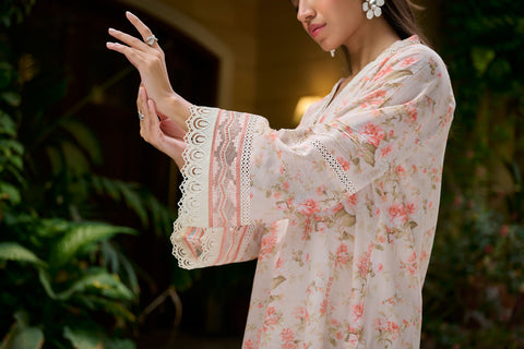 DC-0538 PEACH EMBROIDERED KURTA