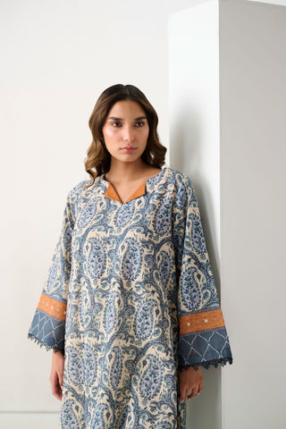 DC-0545 BLUE DIGITAL PRINTED KURTA