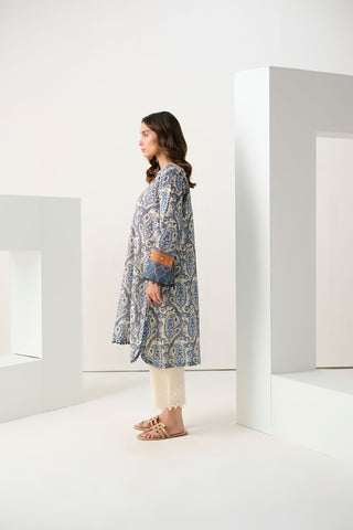 DC-0545 BLUE DIGITAL PRINTED KURTA