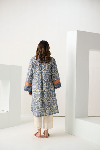 DC-0545 BLUE DIGITAL PRINTED KURTA