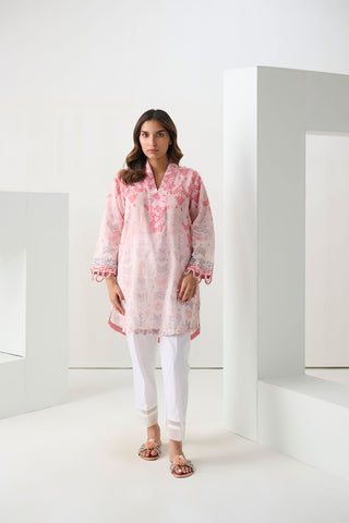 DC-0556 PINK DIGITAL PRINTED KURTA