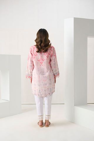 DC-0556 PINK DIGITAL PRINTED KURTA