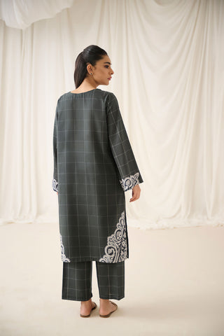 DC-2189 BLACK 2PCS  PRINTED KURTA WITH TROUSER