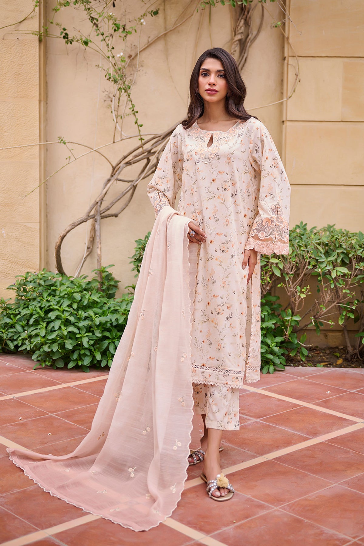 DD-1075 PEACH DUPATTA