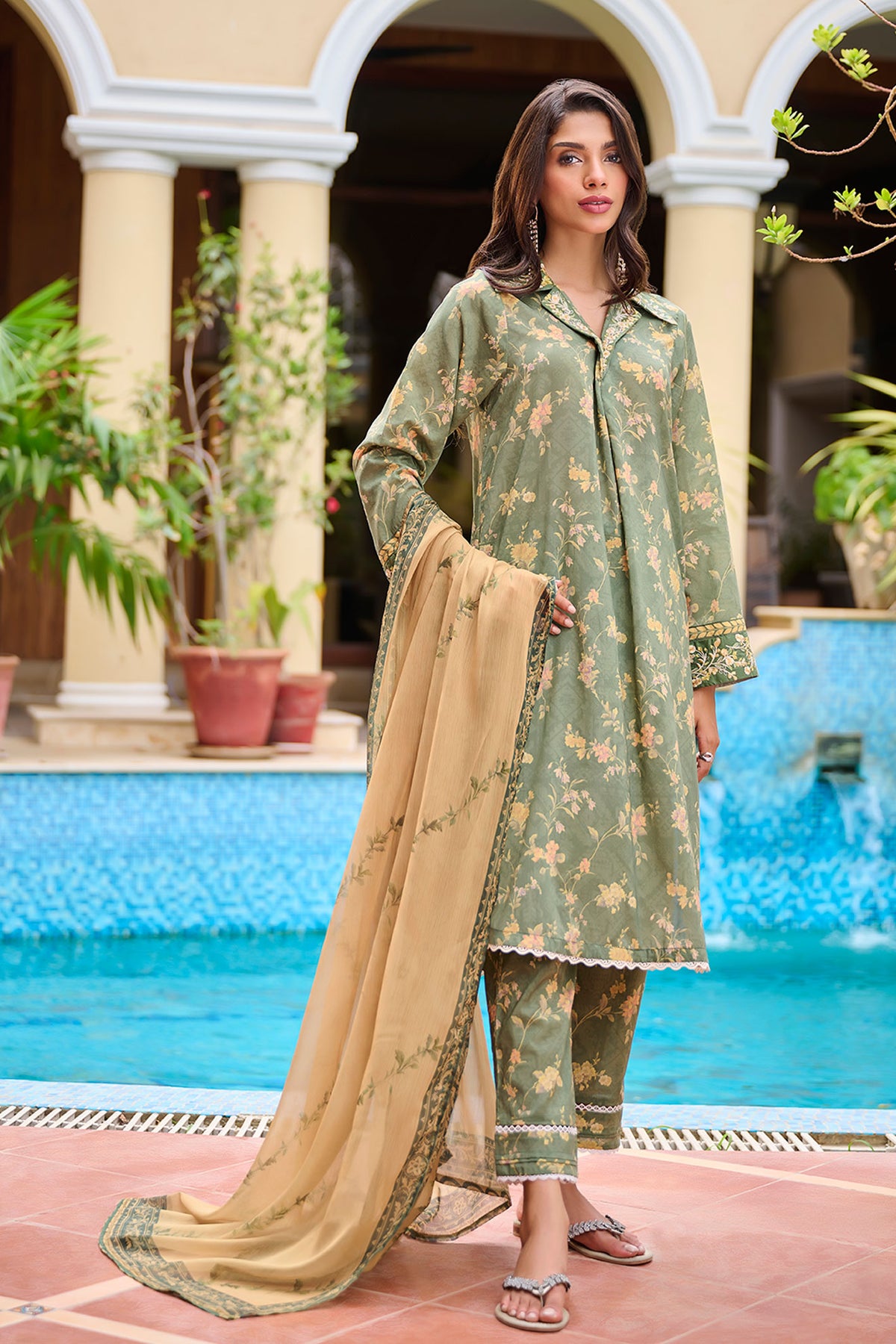 DD-1076 GREEN DUPATTA