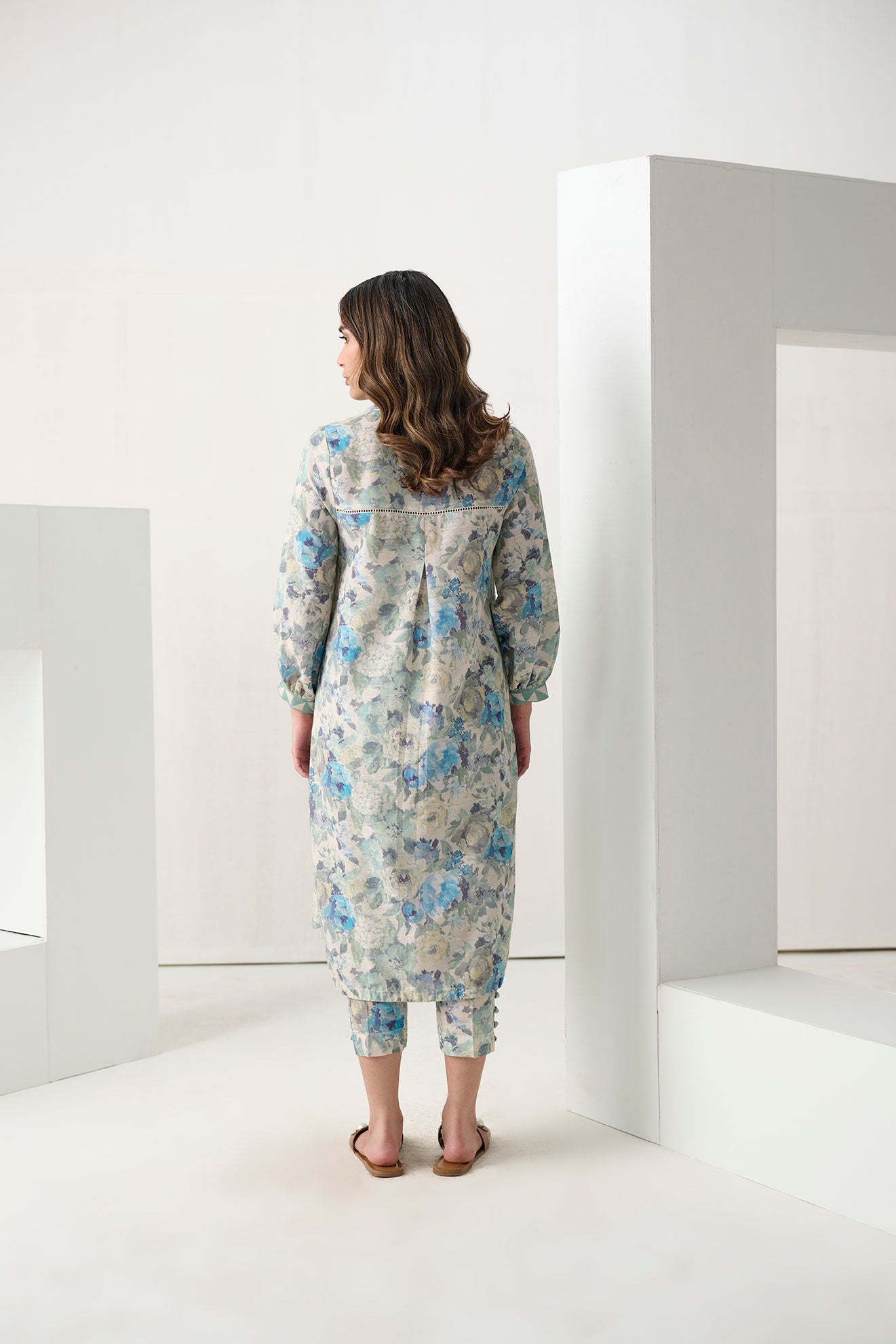 DC-2294 SKY BLUE 2PCS  EMBROIDERED KURTA WITH TROUSER