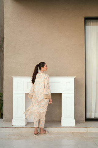 SS25DC-2533 PEACH LAWN 2PCS EMBROIDERED KURTA WITH TROUSER