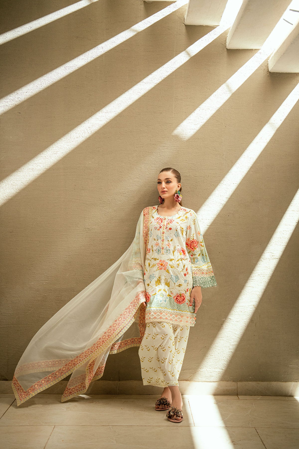 SS25DD-2536  OFF WHITE DUPATTA