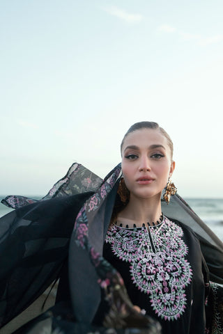 SS25DD-2540  BLACK DUPATTA