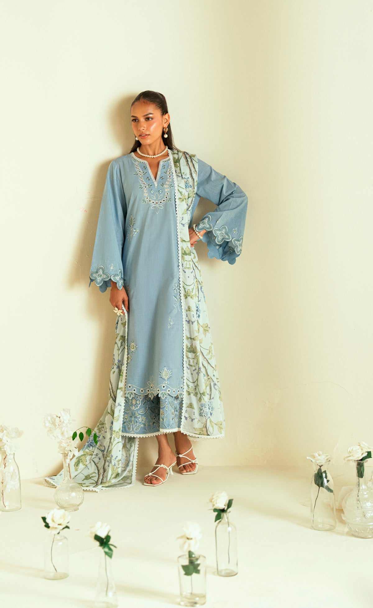 SS25DD-2553  SKY BLUE DUPATTA