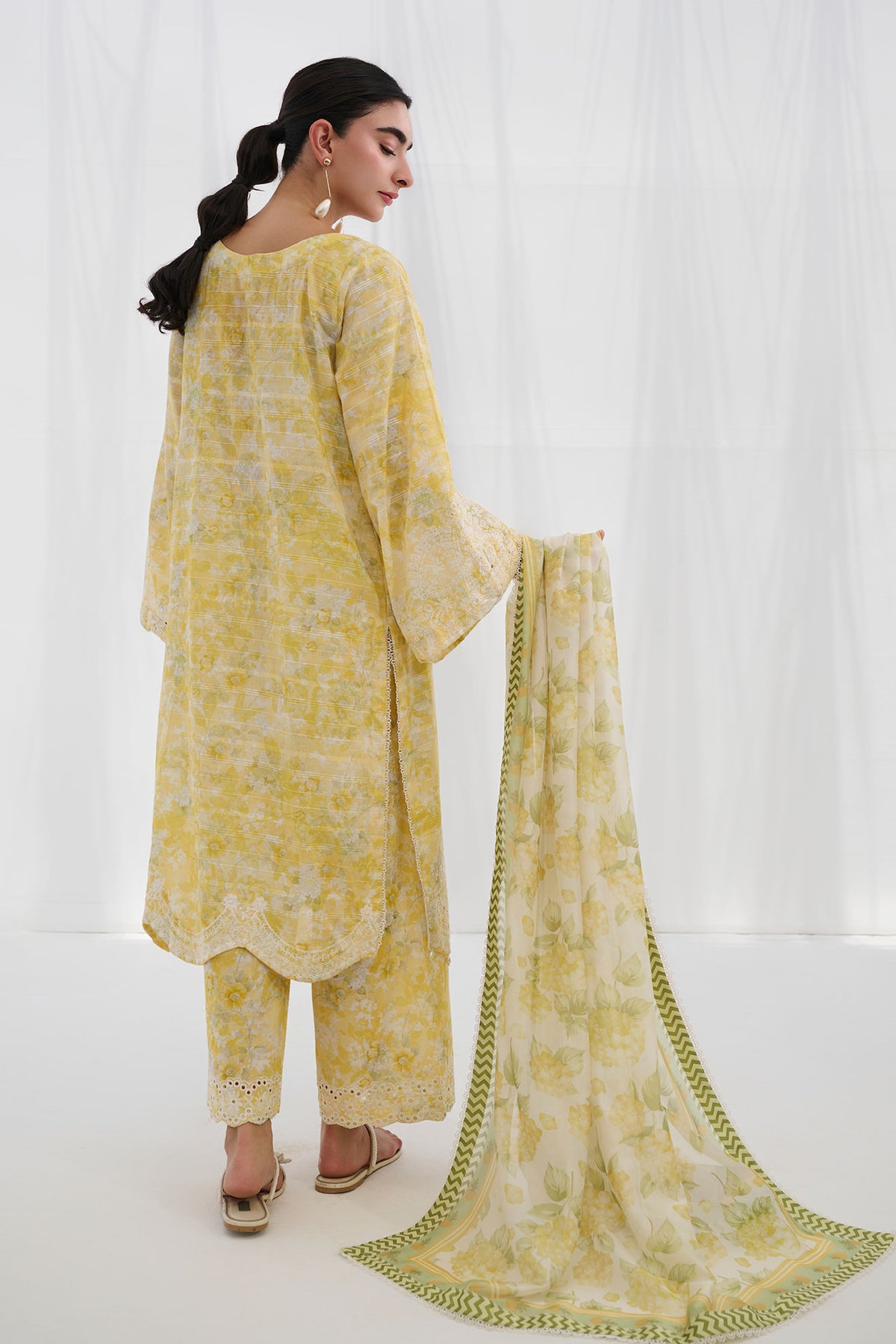 SS25DD-2555  YELLOW PRINTED DUPATTA