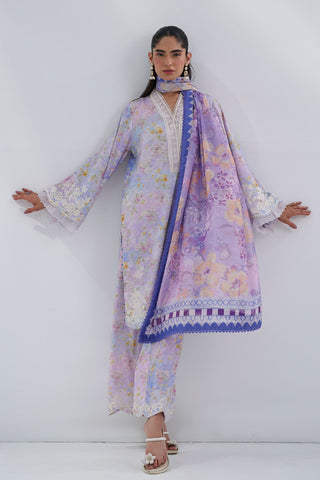 SS25DD-2556  PURPLE PRINTED DUPATTA