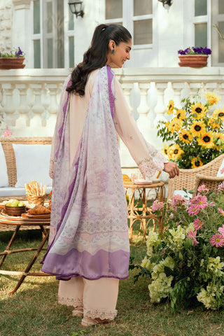 SS25DD-2576  PURPLE PRINTED DUPATTA