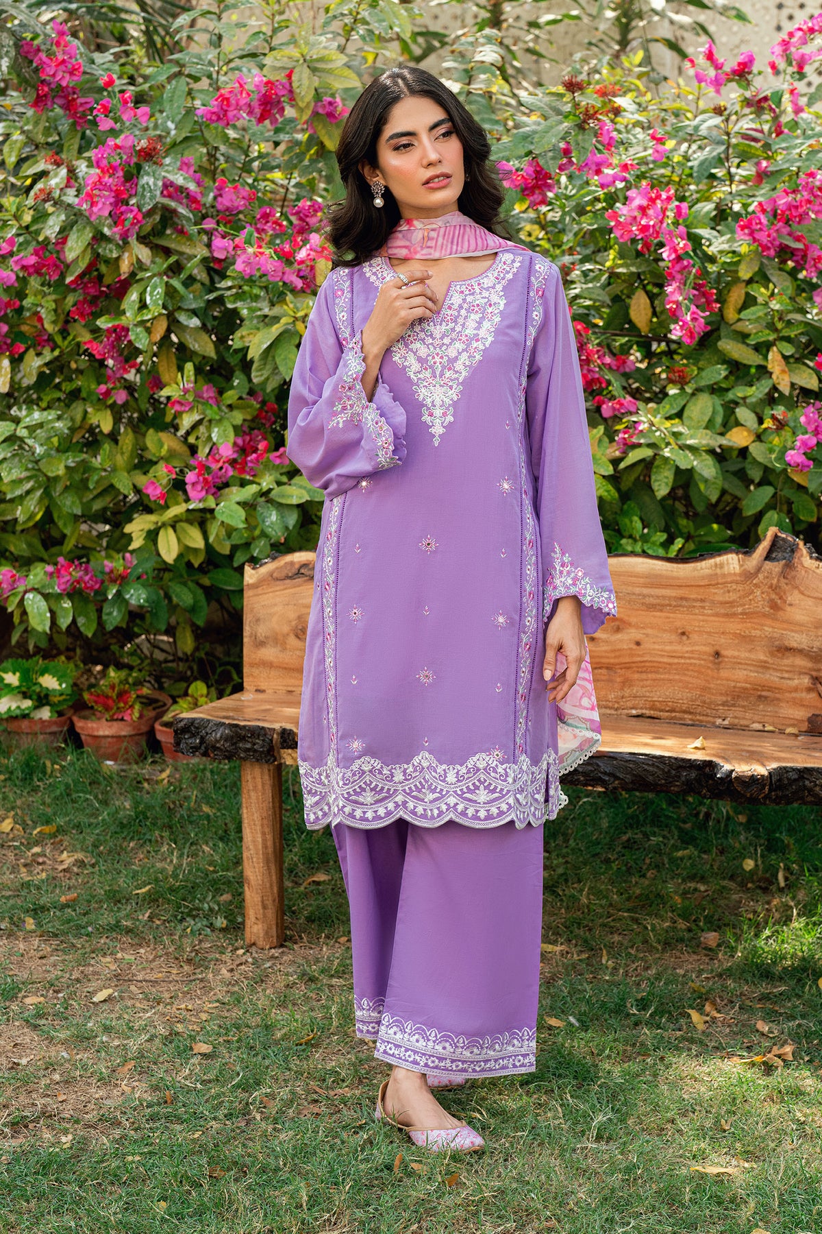 SS25DD-2577  LIGHT PINK PRINTED DUPATTA