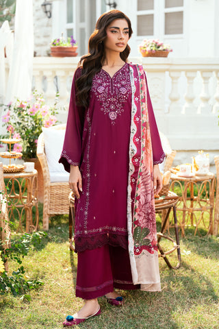SS25DD-2582  PINK PRINTED DUPATTA
