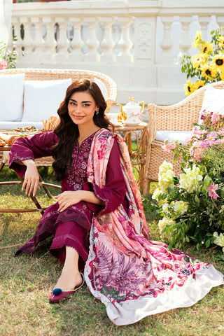 SS25DD-2582  PINK PRINTED DUPATTA