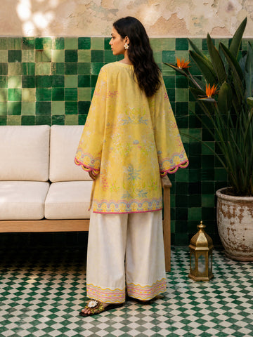 SS26DC-2611 YELLOW LAWN 2PCS EMBROIDERED KURTA WITH TROUSER