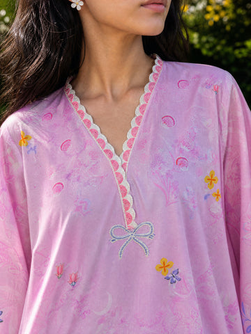 SS26DC-2613 PINK LAWN 2PCS EMBROIDERED KURTA WITH TROUSER