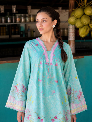 SS26DC-2615 SEA GREEN LAWN 2PCS EMBROIDERED KURTA WITH TROUSER