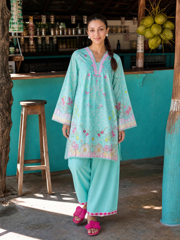 SS26DC-2615 SEA GREEN LAWN 2PCS EMBROIDERED KURTA WITH TROUSER