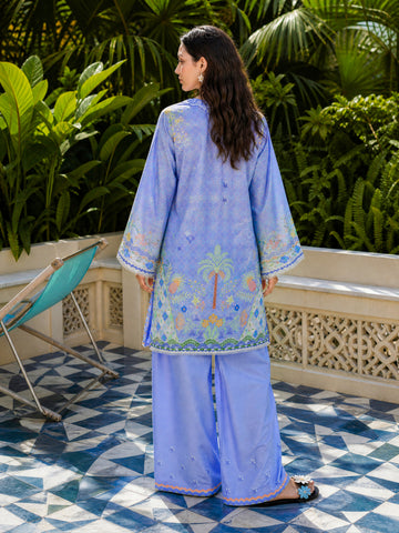 SS26DC-2616 BLUE LAWN 2PCS EMBROIDERED KURTA WITH TROUSER