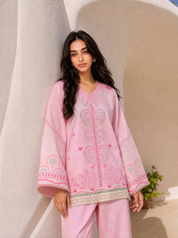 SS26DC-2617 L-PINK LAWN 2PCS EMBROIDERED KURTA WITH TROUSER