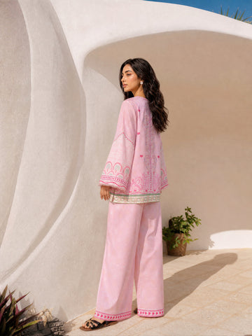 SS26DC-2617 L-PINK LAWN 2PCS EMBROIDERED KURTA WITH TROUSER