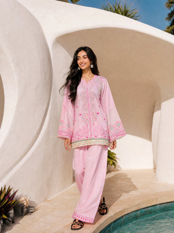 SS26DC-2617 L-PINK LAWN 2PCS EMBROIDERED KURTA WITH TROUSER