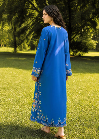 SS26DC-2623 BLUE 2PCS  EMBROIDERED KURTA WITH TROUSER