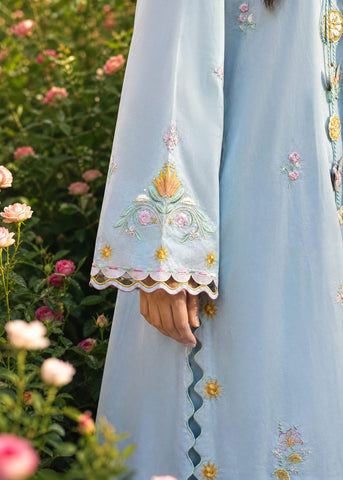 SS26DC-2624 SKY BLUE 2PCS  EMBROIDERED KURTA WITH TROUSER
