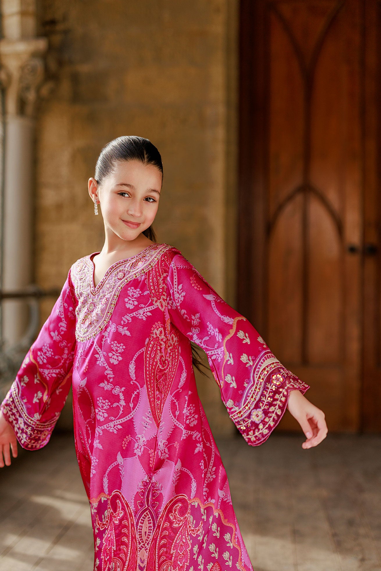 SS26DK-0233 DARK PINK 1 Pcs Kaftan