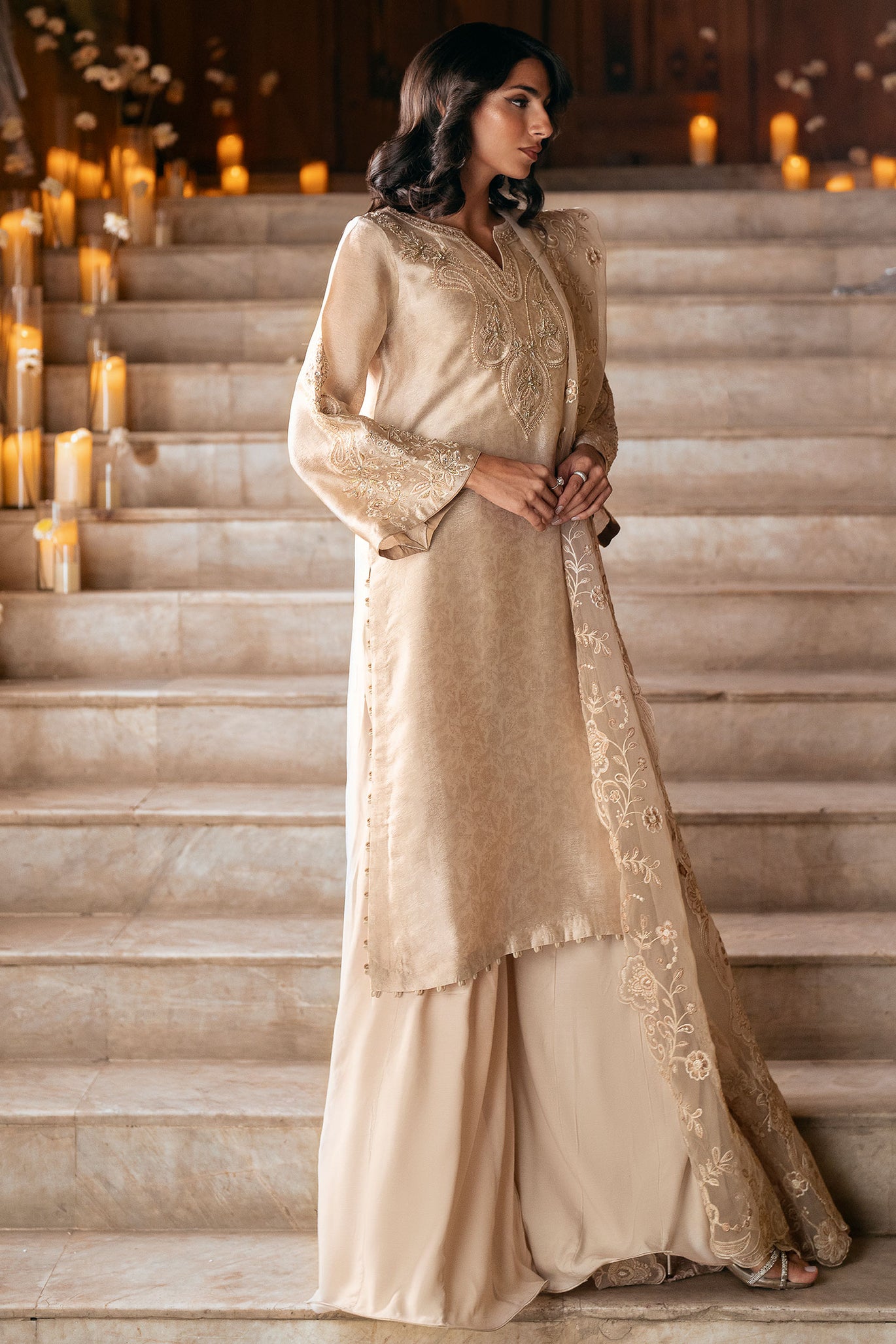 green emerald velvet dress Snowlit Grace by Aabpara Winter Dhanak Dress SLG2  The Zaibai