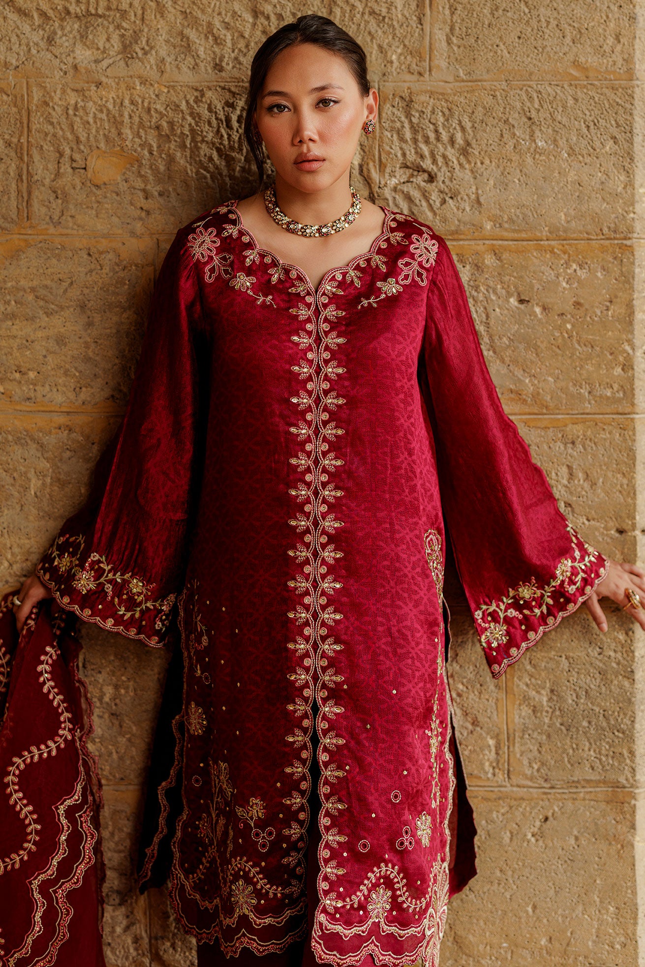 SS26DL-0353 MAROON 3PCS