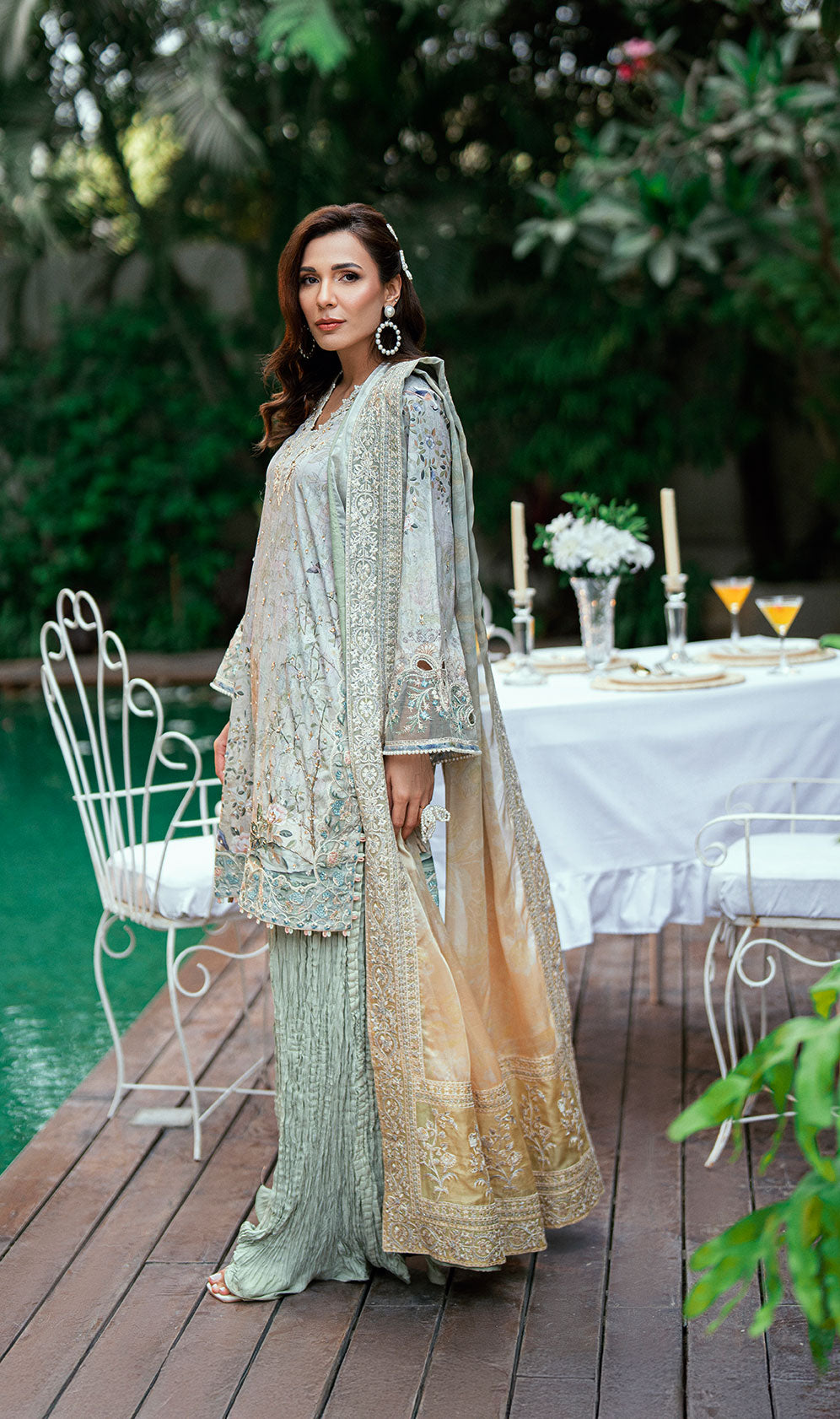 SS25DD-2758  GREEN DUPATTA