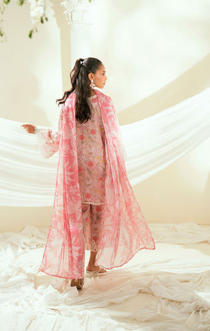 SS25DC-2552 PINK LAWN 2PCS EMBROIDERED KURTA WITH TROUSER