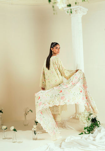 SS25DC-2550 LEMON YELLOW LAWN 2PCS EMBROIDERED KURTA WITH TROUSER