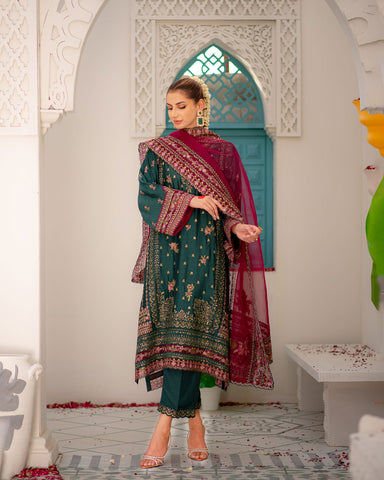 DU-3169-DARK GREEN -3PCS