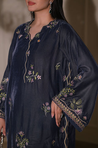 FW26DA-3001 GREY 1PCS EMBROIDERED KAFTAN