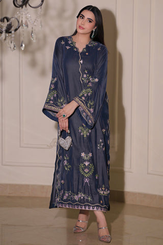 FW26DA-3001 GREY 1PCS EMBROIDERED KAFTAN