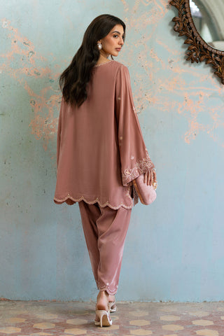 FW26DA-3006 DUSTY-ROSE 2PCS  EMBROIDERED KURTA WITH TROUSER