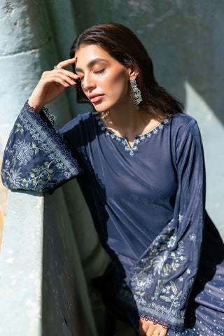 FW26DA-3011 GREY 2PCS  EMBROIDERED KURTA WITH TROUSER