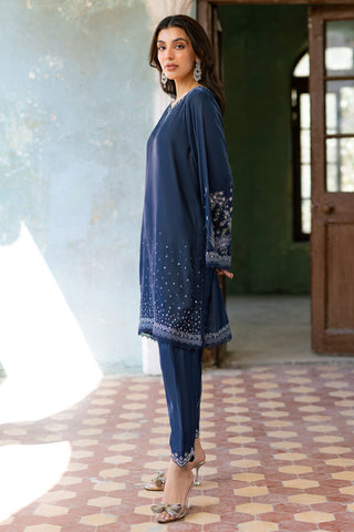 FW26DA-3011 GREY 2PCS  EMBROIDERED KURTA WITH TROUSER