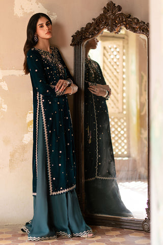 FW26DA-3017 GREEN 2PCS  EMBROIDERED KURTA WITH TROUSER