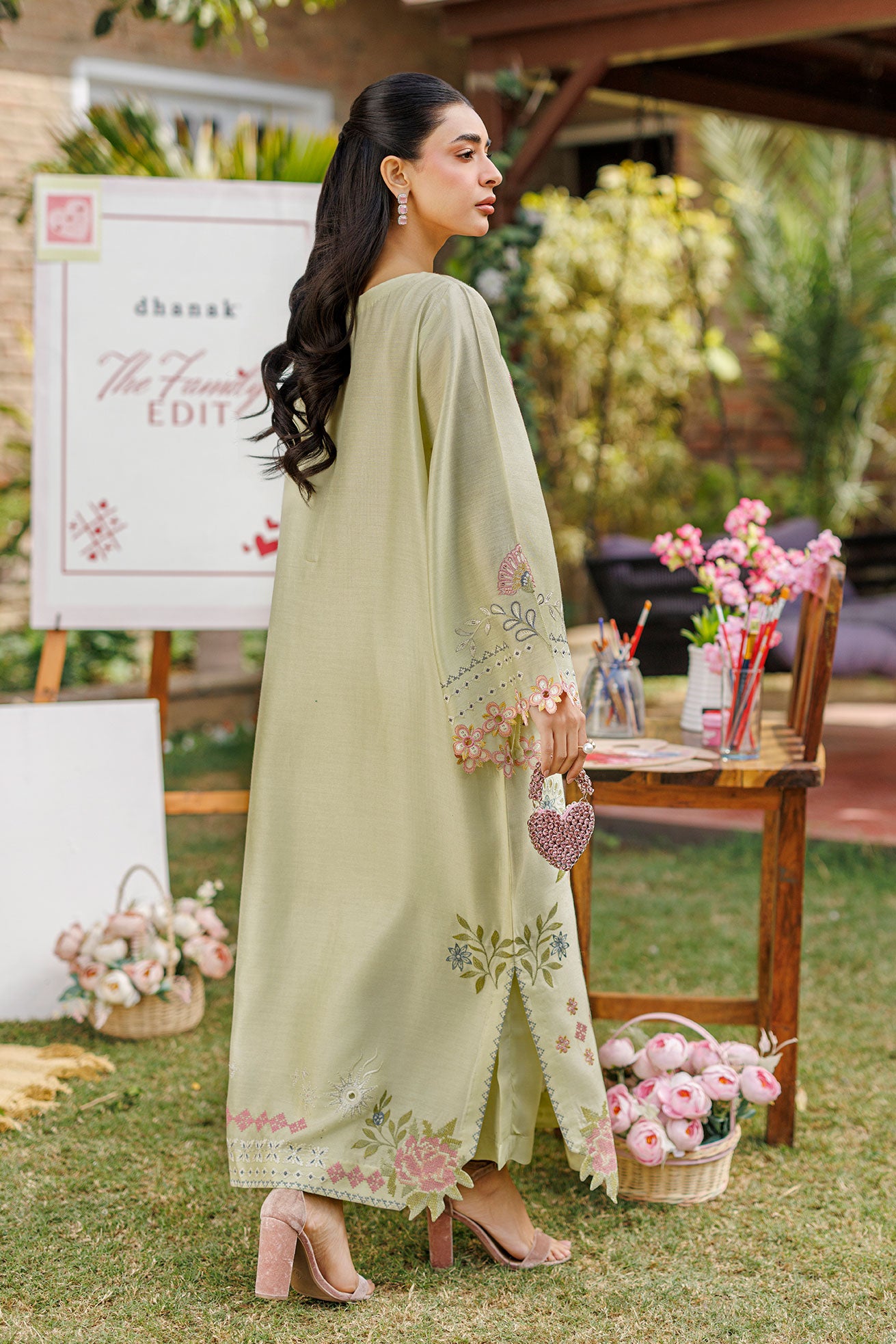 SS26DA-2904 MINT GREEN 2PCS  EMBROIDERED KURTA WITH TROUSER