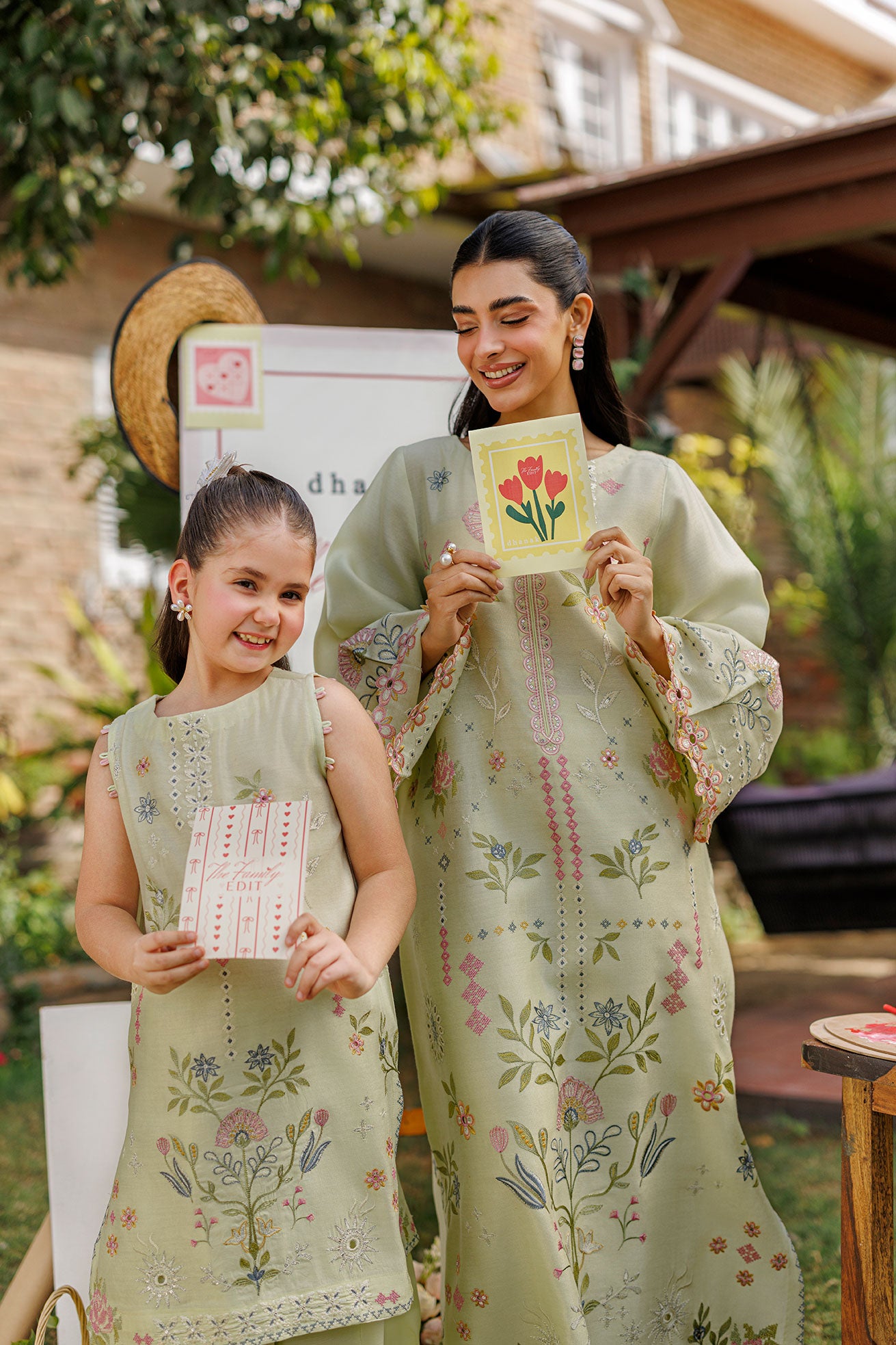 SS26DA-2904 MINT GREEN 2PCS  EMBROIDERED KURTA WITH TROUSER