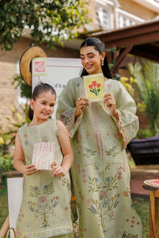 SS26DA-2904 MINT GREEN 2PCS  EMBROIDERED KURTA WITH TROUSER